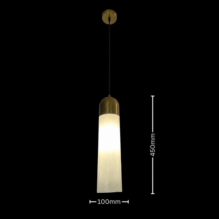 Aura Column Minimalist Gold and White Pendant Light