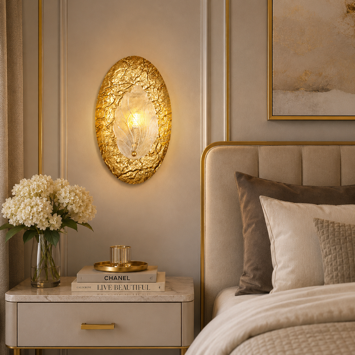 Aura Foliage - Luxury Gold Leaf Wall Sconce