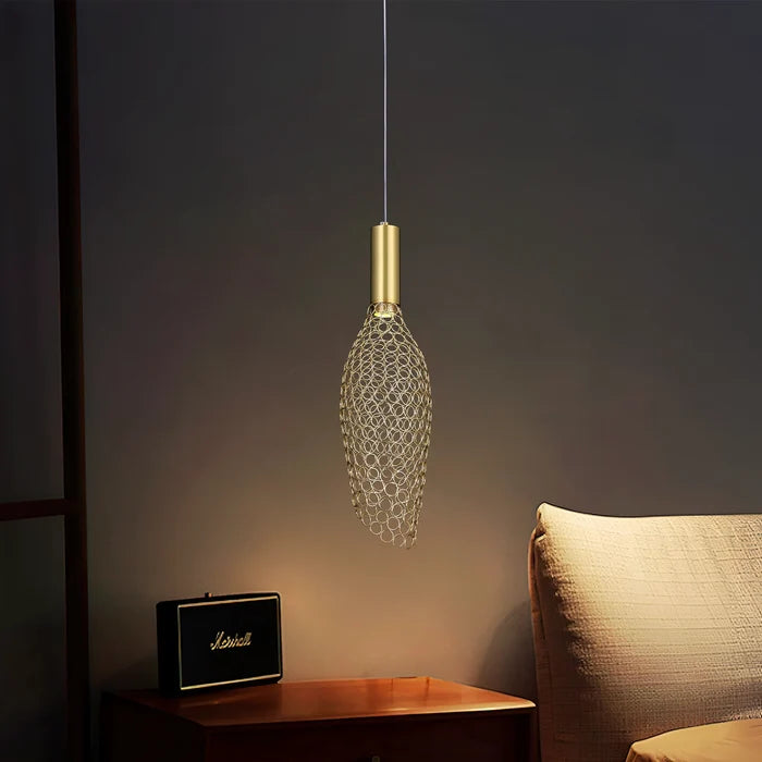 AuraMesh Gold Pendant Light