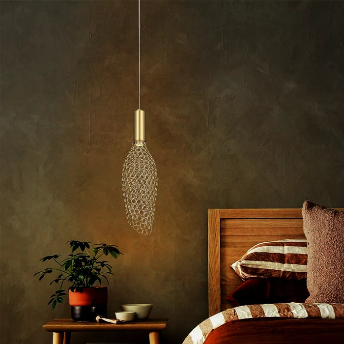 AuraMesh Gold Pendant Light