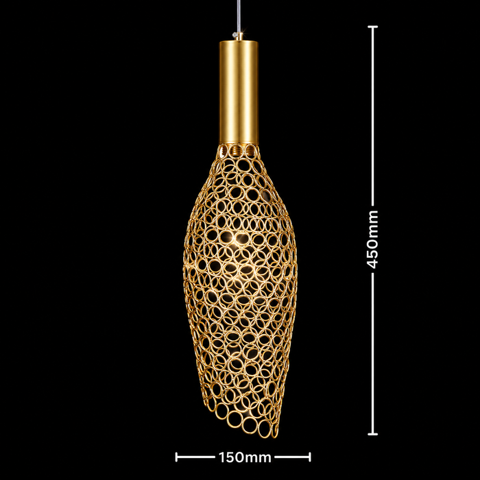 AuraMesh Gold Pendant Light