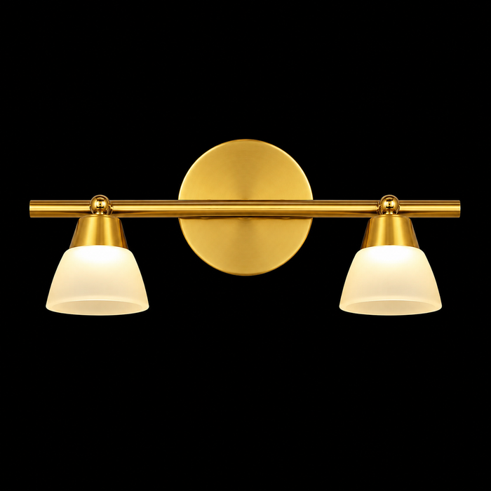 Aurelia 2-Light Brass Vanity Wall Lamp