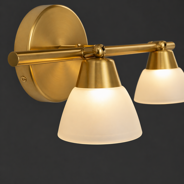 Aurelia 2-Light Brass Vanity Wall Lamp