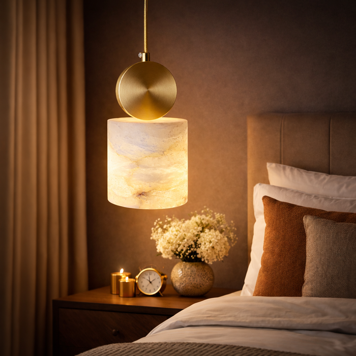 Aurelia Marble Cylinder Pendant Light