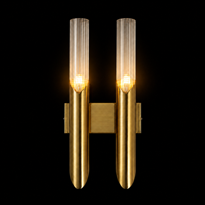 Aurelia Twin Reed Glass Wall Sconce