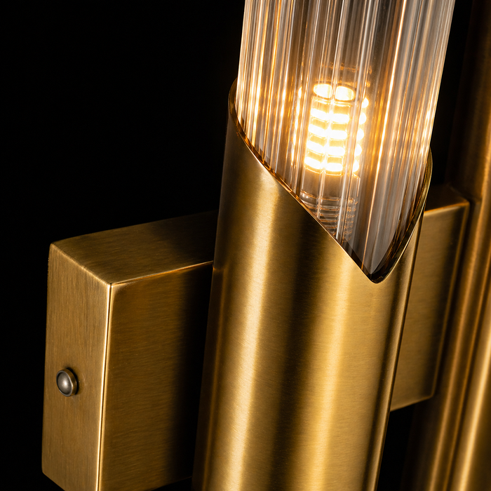Aurelia Twin Reed Glass Wall Sconce