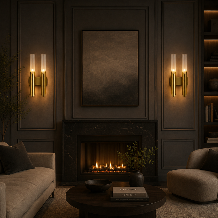 Aurelia Twin Reed Glass Wall Sconce