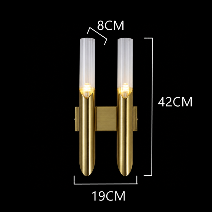 Aurelia Twin Reed Glass Wall Sconce