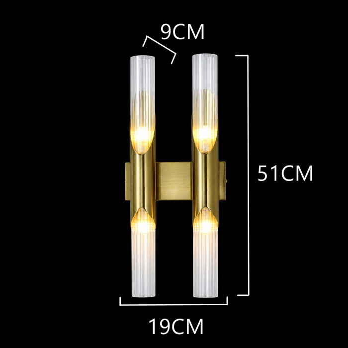 Aurelia Twin Reed Glass Wall Sconce