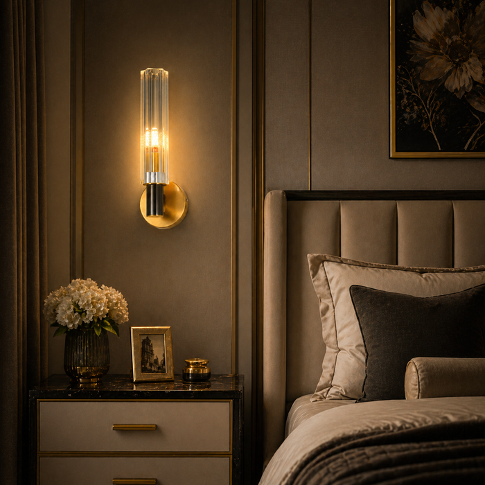 Aureline Fluted Crystal Wall Sconce