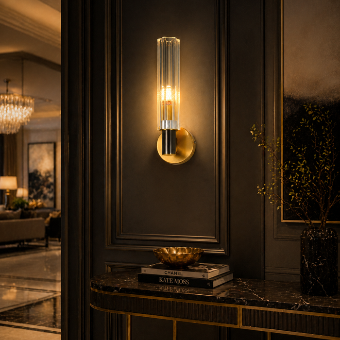 Aureline Fluted Crystal Wall Sconce