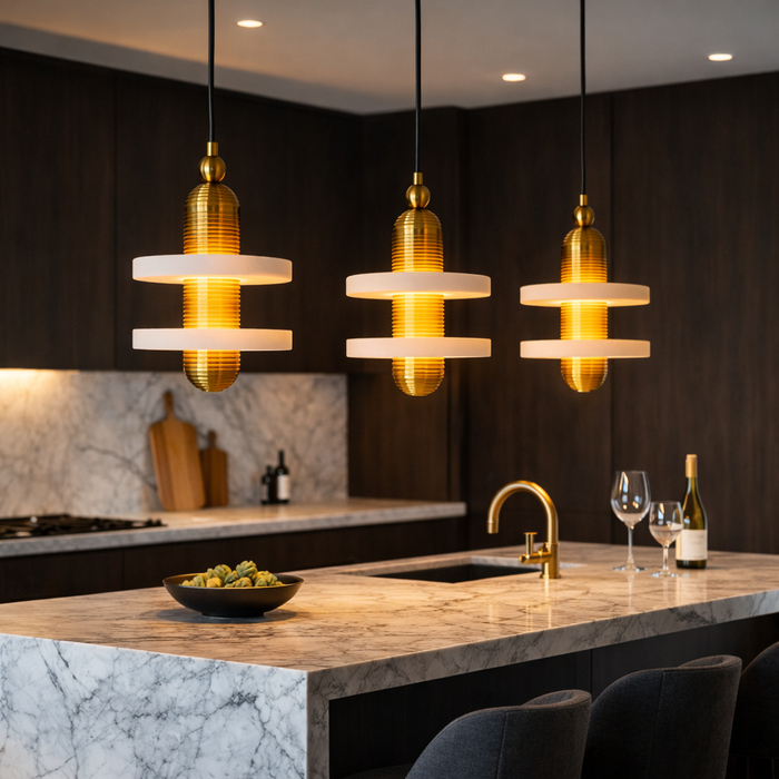 Aurelis Dual Halo Marble Pendant