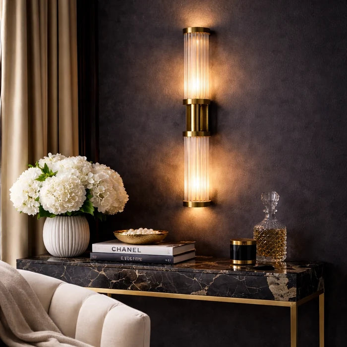 Aurelius Dual Prism Glass Wall Sconce