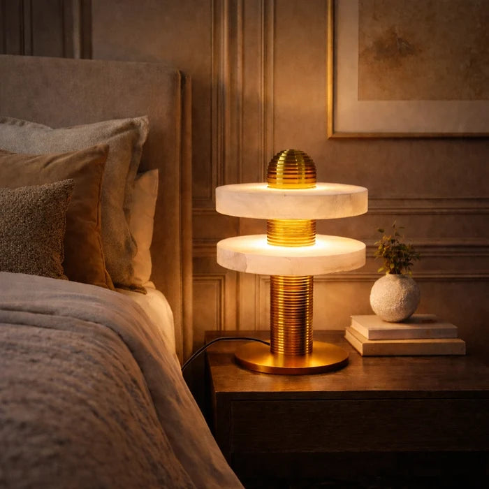 Aurelius Marble Halo Table Lamp