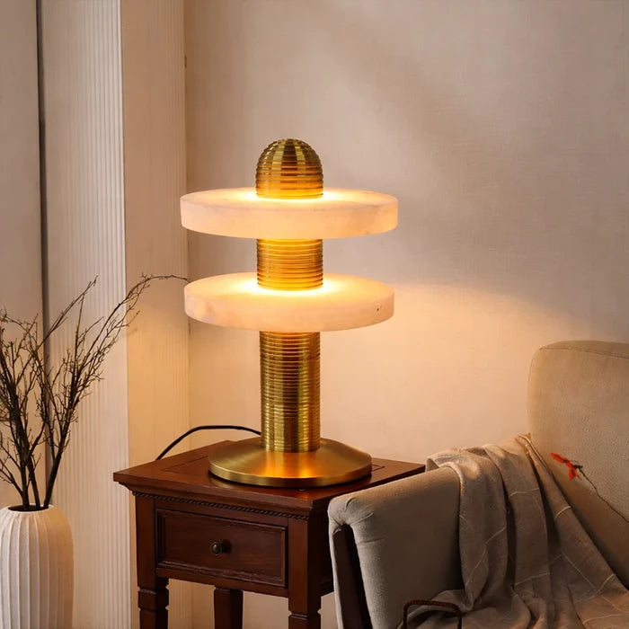 Aurelius Marble Halo Table Lamp