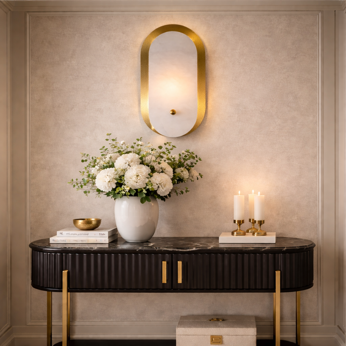 Auremesh Marble Shield Wall Sconce