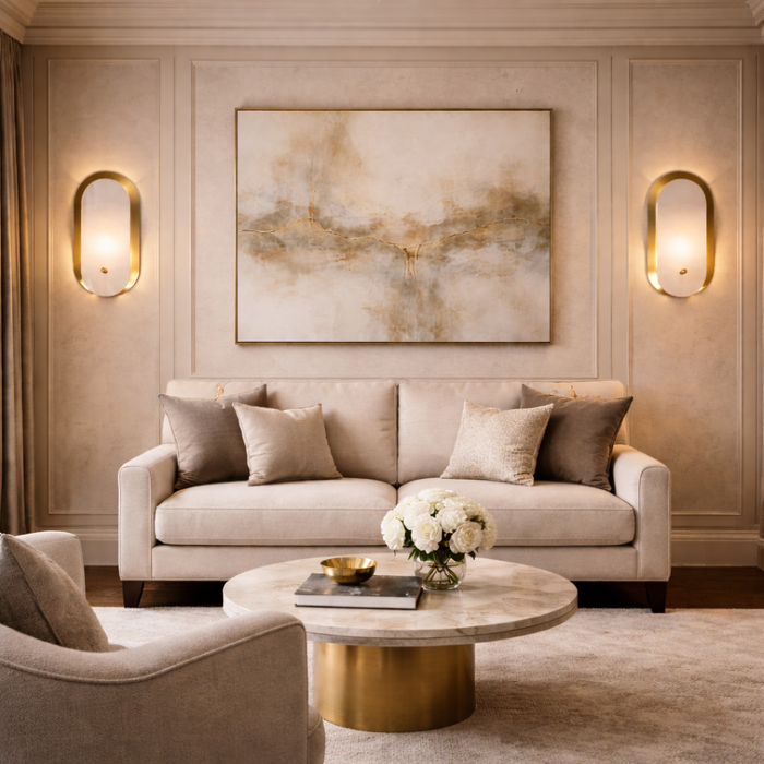 Auremesh Marble Shield Wall Sconce