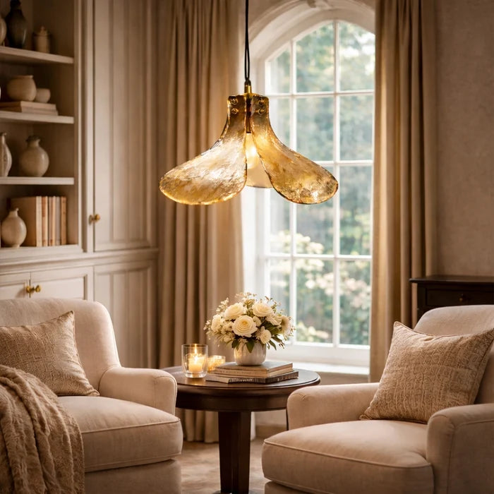 Aurenthia MoltenPetal Glass Pendant Light