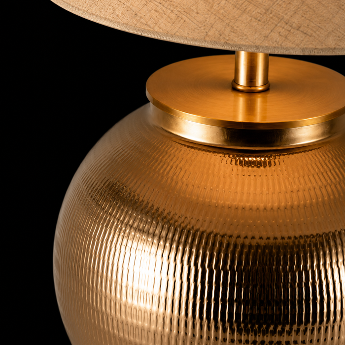 Auric Globe Hammered Metal Table Lamp