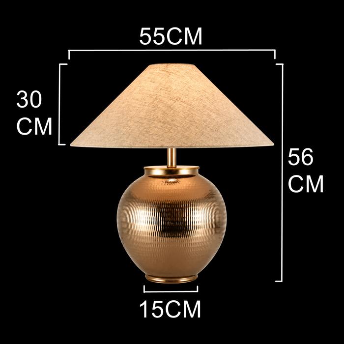 Auric Globe Hammered Metal Table Lamp