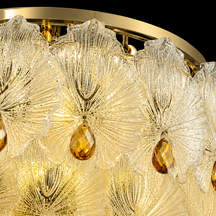 Aurora Bloom Crystal Flush Mount Chandelier