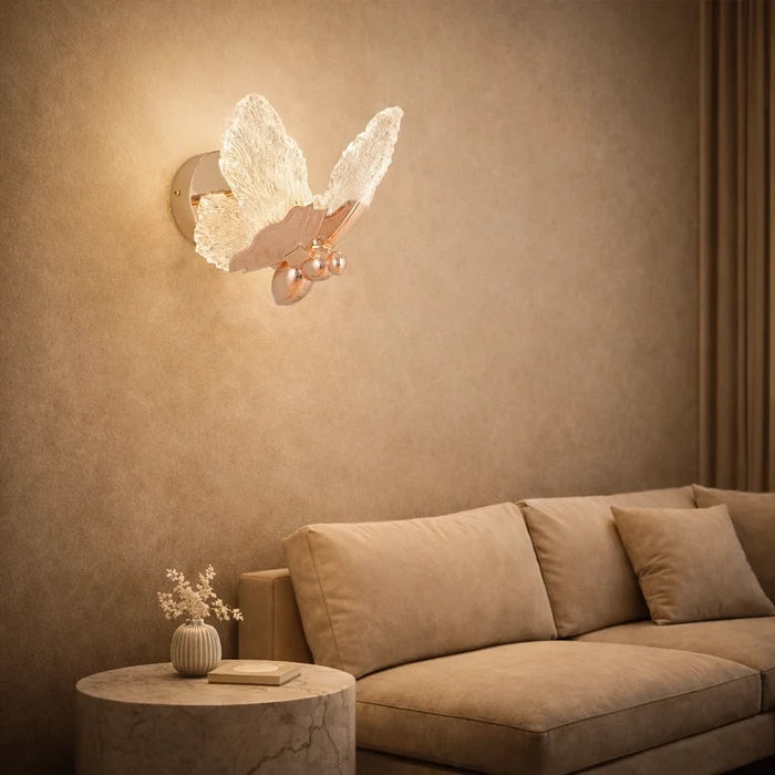 Aurora Moth Crystal Wall Sconce