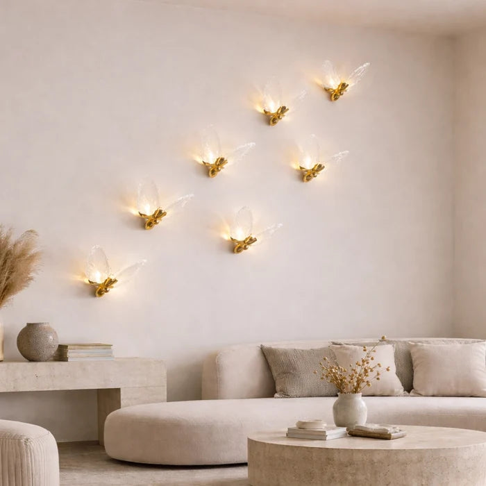 Aurora Moth Crystal Wall Sconce