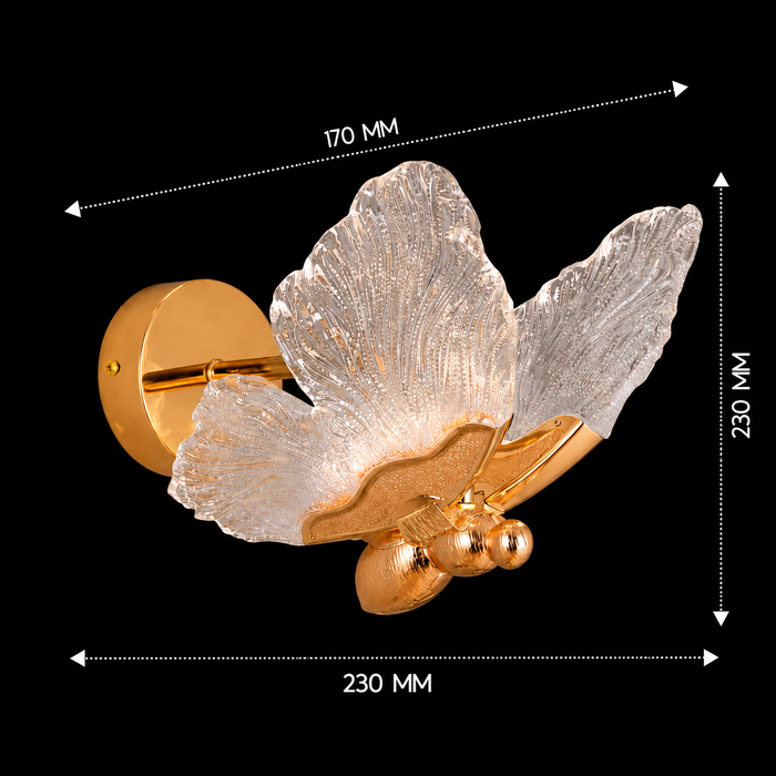 Aurora Moth Crystal Wall Sconce