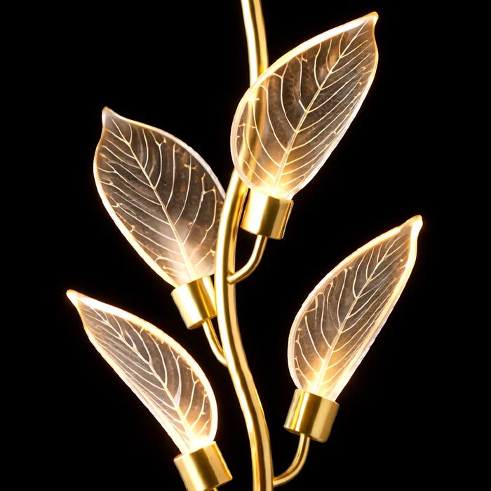 Aurora Vine Crystal Leaf LED Wall Sconce