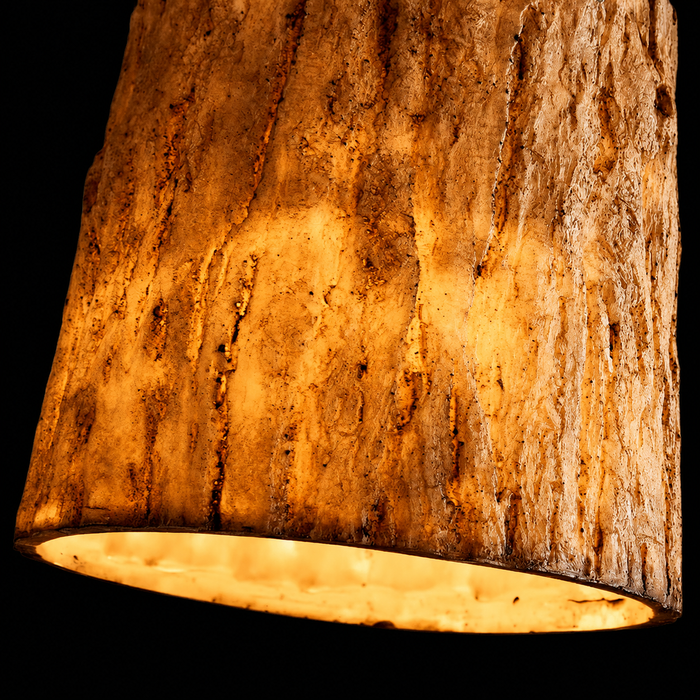 Bark Aura Rustic Wood-look Pendant Light