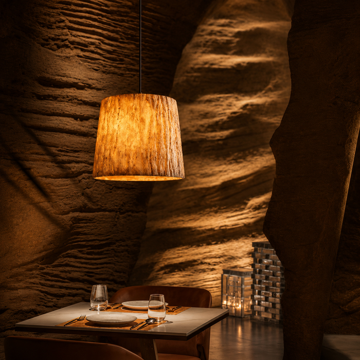 Bark Aura Rustic Wood-look Pendant Light