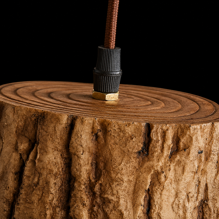 Bark Aura Rustic Wood-look Pendant Light