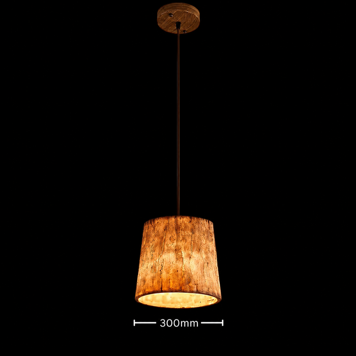 Bark Aura Rustic Wood-look Pendant Light