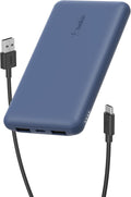 Belkin 10000mAh portable power bank, 10K USB-C portable charger with 1 USB-C port and 2 USB-A ports,
