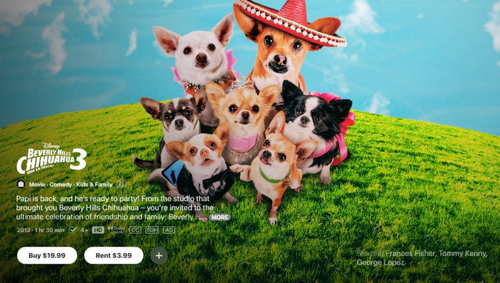 Beverly Hills Chihuahua 3: Viva La Fiesta! HD Digital Code (2012) (Redeems in Movies Anywhere; HDX Vudu Fandango at Home & HD iTunes Apple TV Transfer From Movies Anywhere)