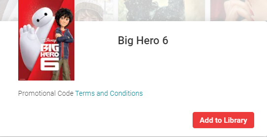 Big Hero 6 Google TV HD Digital Code (Redeems in Google TV; HD Movies Anywhere & HDX Vudu & HD iTunes Transfer Across Movies Anywhere)