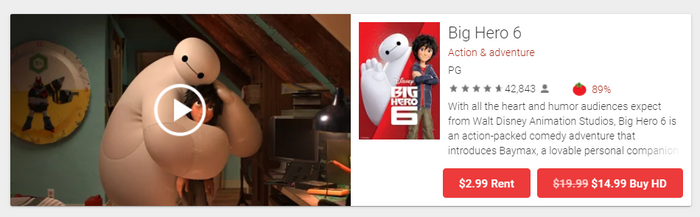 Big Hero 6 Google TV HD Digital Code (Redeems in Google TV; HD Movies Anywhere & HDX Vudu & HD iTunes Transfer Across Movies Anywhere)