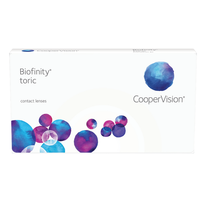 Box of Coopervision Biofinity Toric contact lenses