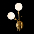 Brass Blossom Orb Pair Wall Sconce