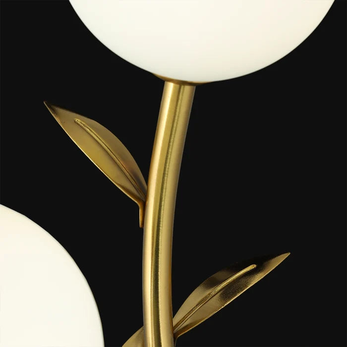 Brass Blossom Orb Pair Wall Sconce