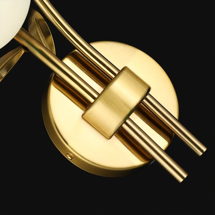 Brass Blossom Orb Pair Wall Sconce