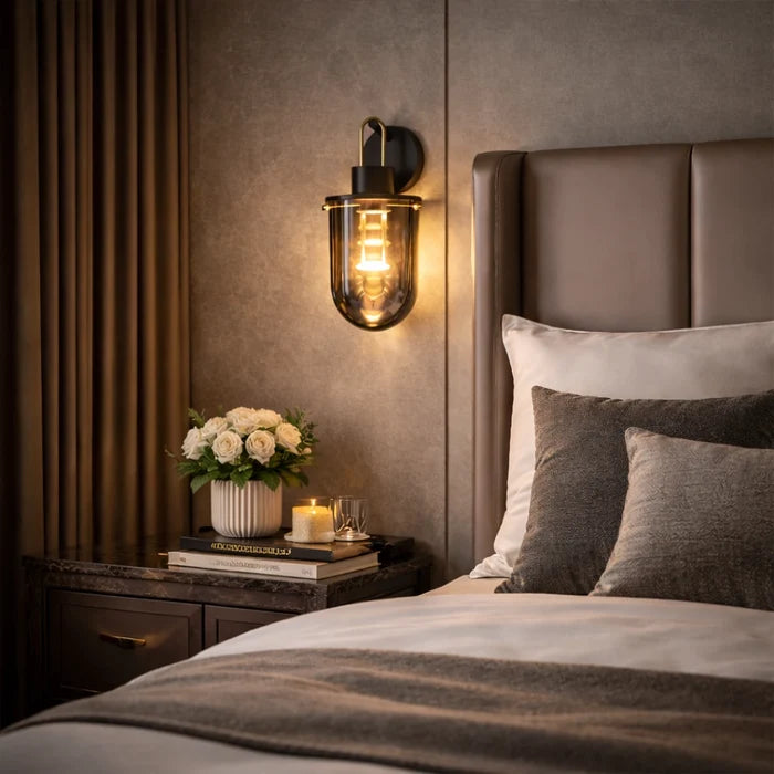 Bravique NoirVault Glass Wall Lantern