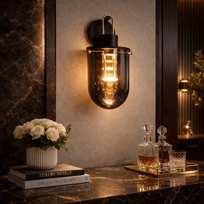 Bravique NoirVault Glass Wall Lantern
