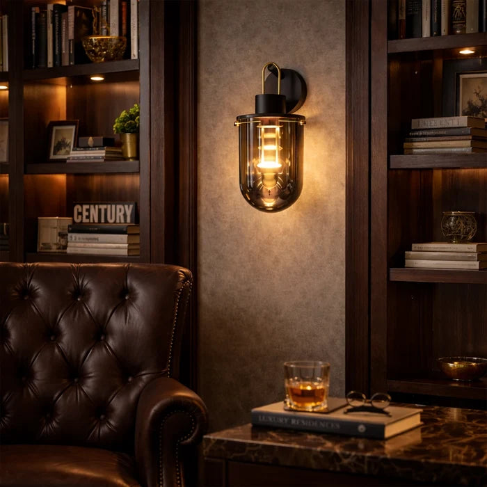 Bravique NoirVault Glass Wall Lantern