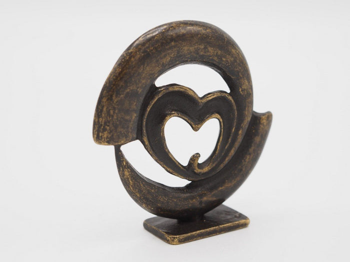 Bronzen beeld Mini modern hart 10x3x10cm - Doika - Bronzen beeld - Doika - 5410807028339 - AN2833BR-BI