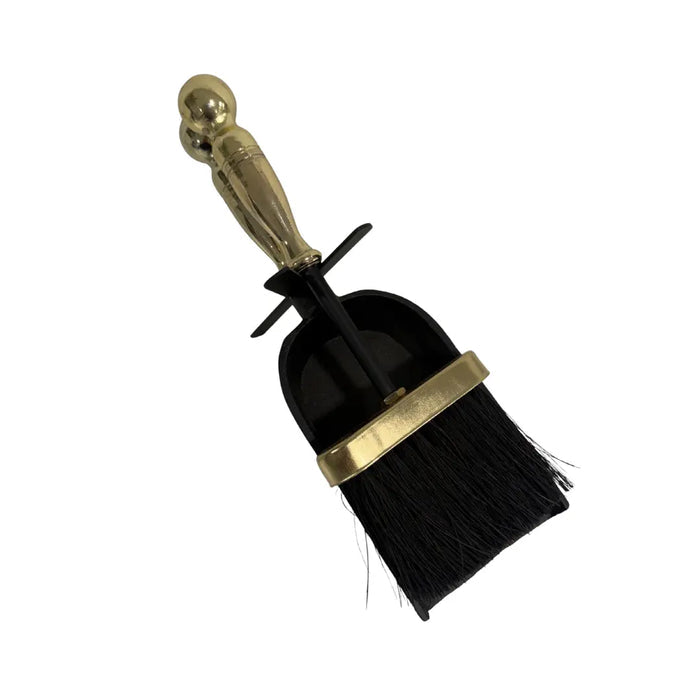 Brush and Shovel Set - Black/Brass