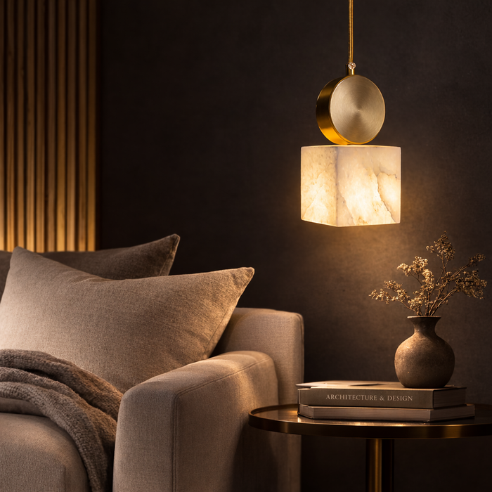 Caldera Marble Cube Pendant Light