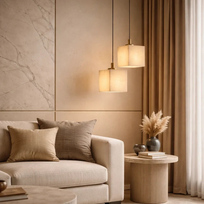 Caldera Marble Cube Pendant Light