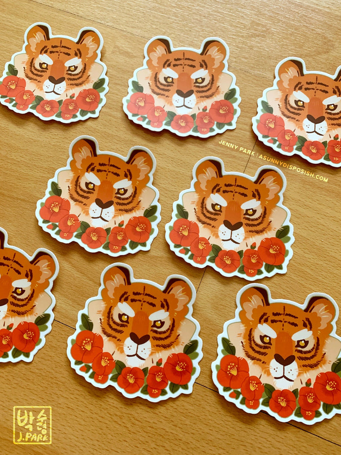 Camellia Tiger 3" Vinyl Sticker