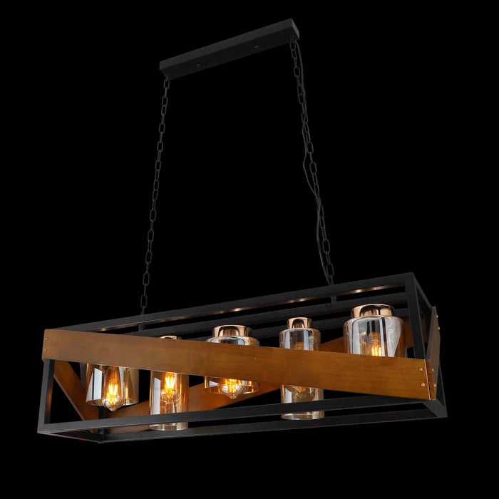 Canyon Glow Modern Rustic Wood Chandelier